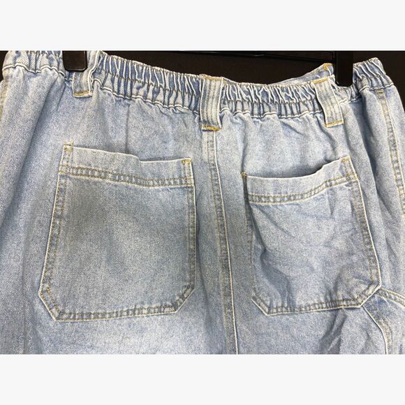 Forever 21 Plus Y2K 2000s Light Wash Baggy Denim Cargo Jeans - Picture 4 of 6